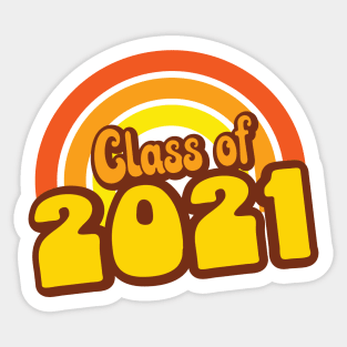 Retro Rainbow Class of 2021 Sticker